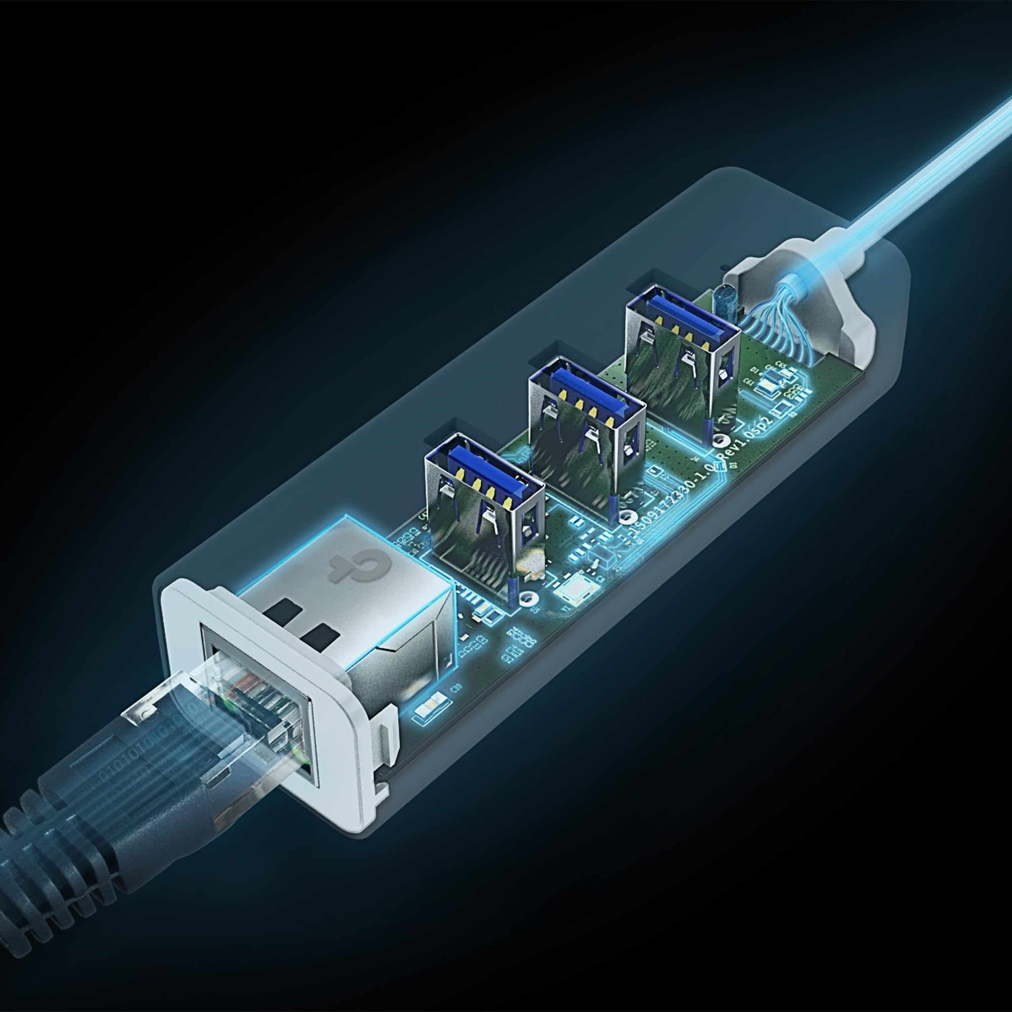 TP-Link Ethernet Splitter 1 to 2, 1000 Mbps High Speed Dual-Port Internet Splitter, Compatible w/ Cat8/7/6/5e/5, USB-C & Ethernet Cables Included, Aluminum Case, Plug and Play for Routers & More EH210