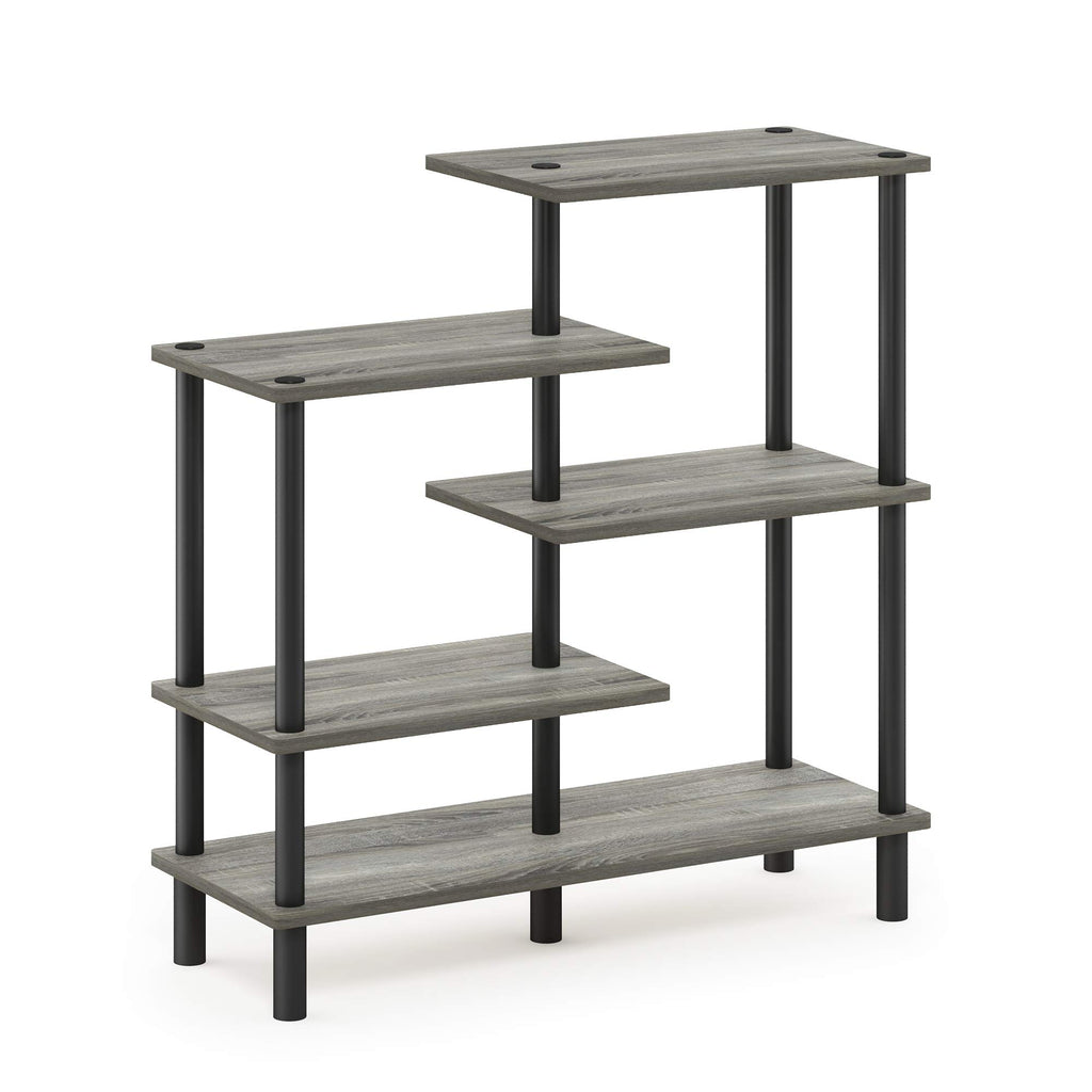 Furinno Turn-N-Tube 4-Tier Design Display Rack, Espresso/Black