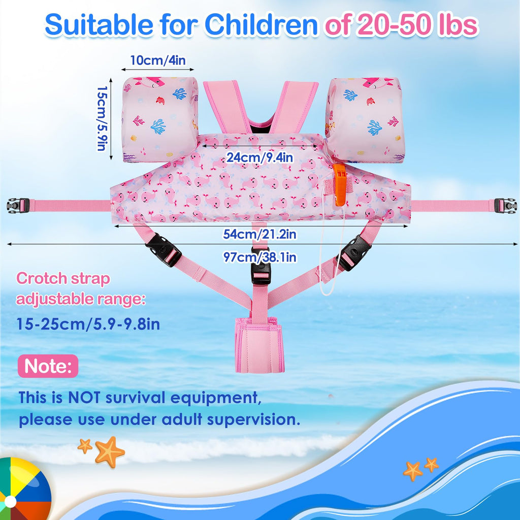 Moko Swim Arm Band for Kids 20-30-50 lbs, Cute Cartoon Toddler Swim Vest, Swimming Water Wings Pool Floaties Sleeve for Children Learn to Swim
