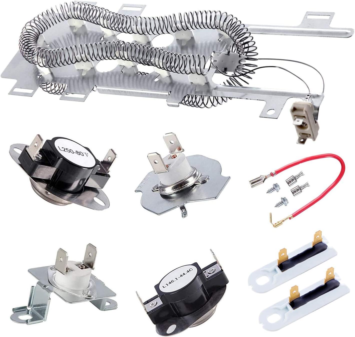 8544771 Dryer Heating Element 279816 Thermostat 279973 3392519 Cut-Off Fuse | Wp8544771 Compatible With Whirlpool Maytag Kenmore Electric Dryer, Heat-Resistant Nickel Easy Installation for Home Diy