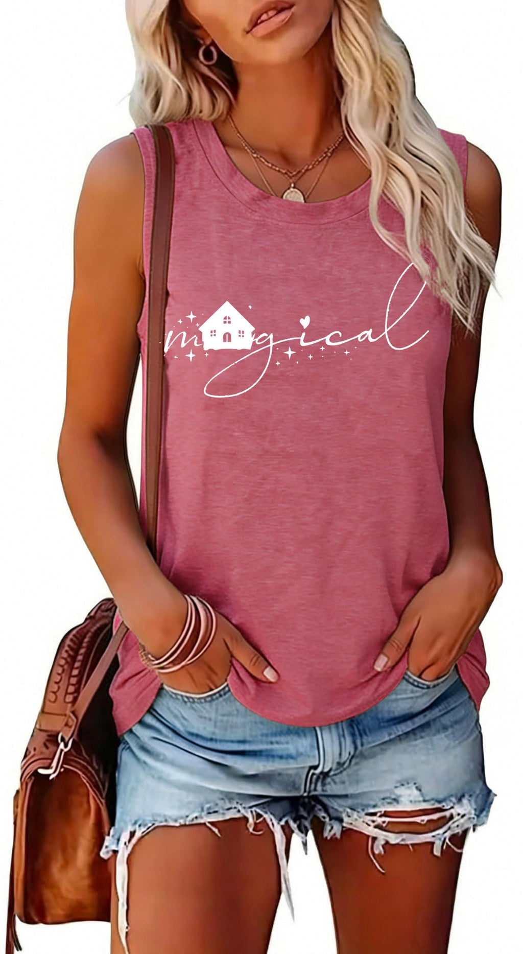 Magic Castle Tank Women Magic Kingdom Graphic Vest Summer Casual Vacation Sleeveless Tanks Tops