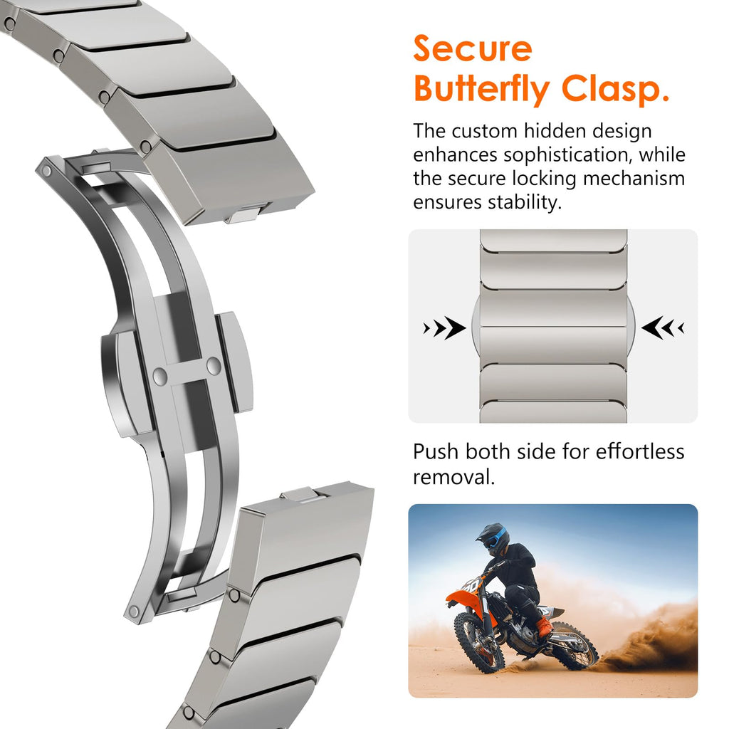 NewWays Titanium & Stainless Steel Link Bracelet for Apple Watch Band Ultra 3 2 1 Band 49mm Series11 10 46mm 42mm 45mm 44mm 41mm 40mm 38mm Series 3-11