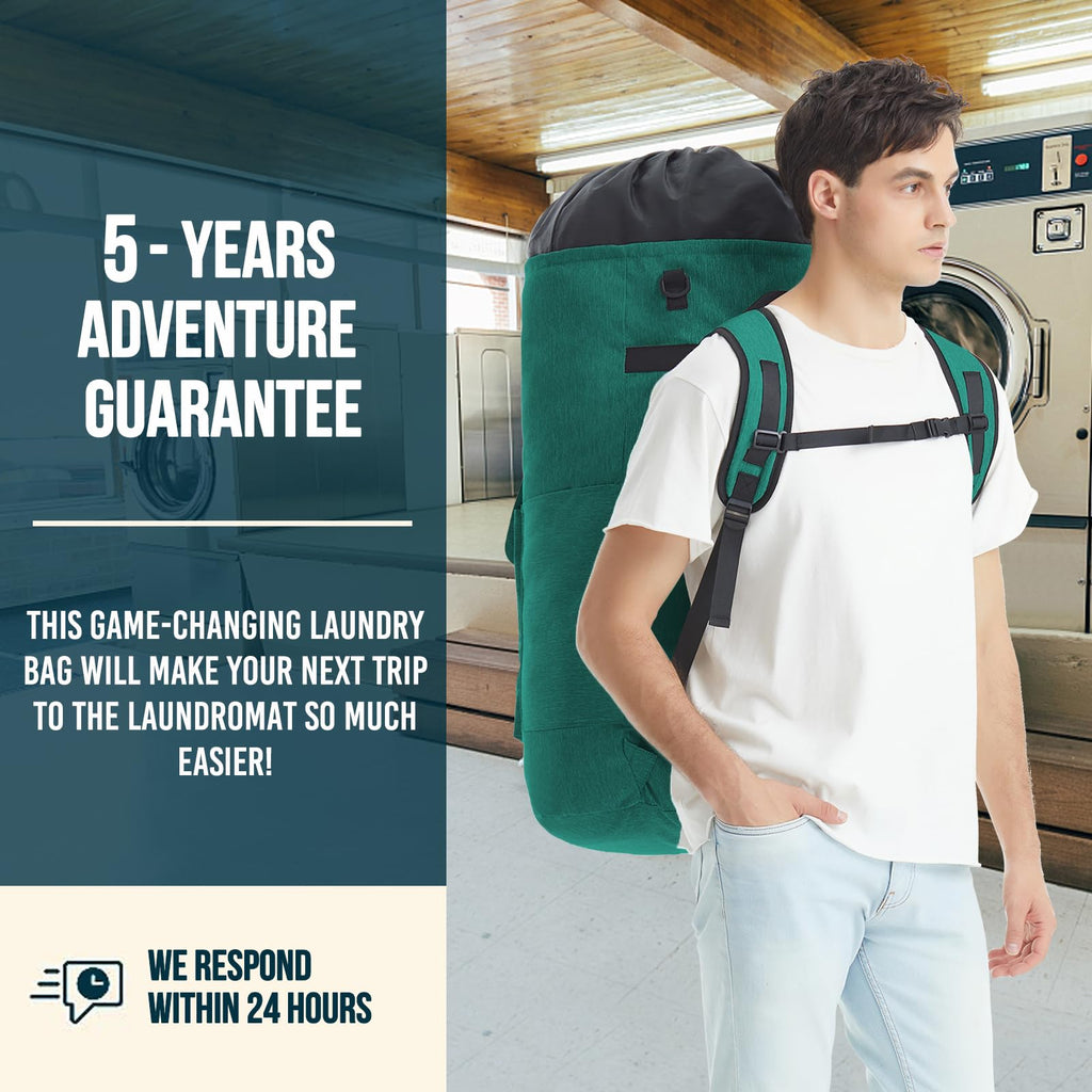 Laundry Bag Extra Large 115L, Laundry Backpack Bag, Laundry Bags Extra Large Heavy Duty, Laundry Bag with Straps, Clothes Hamper Bags with 4 Pockets, College Laundromat Backpack for Dorm Room