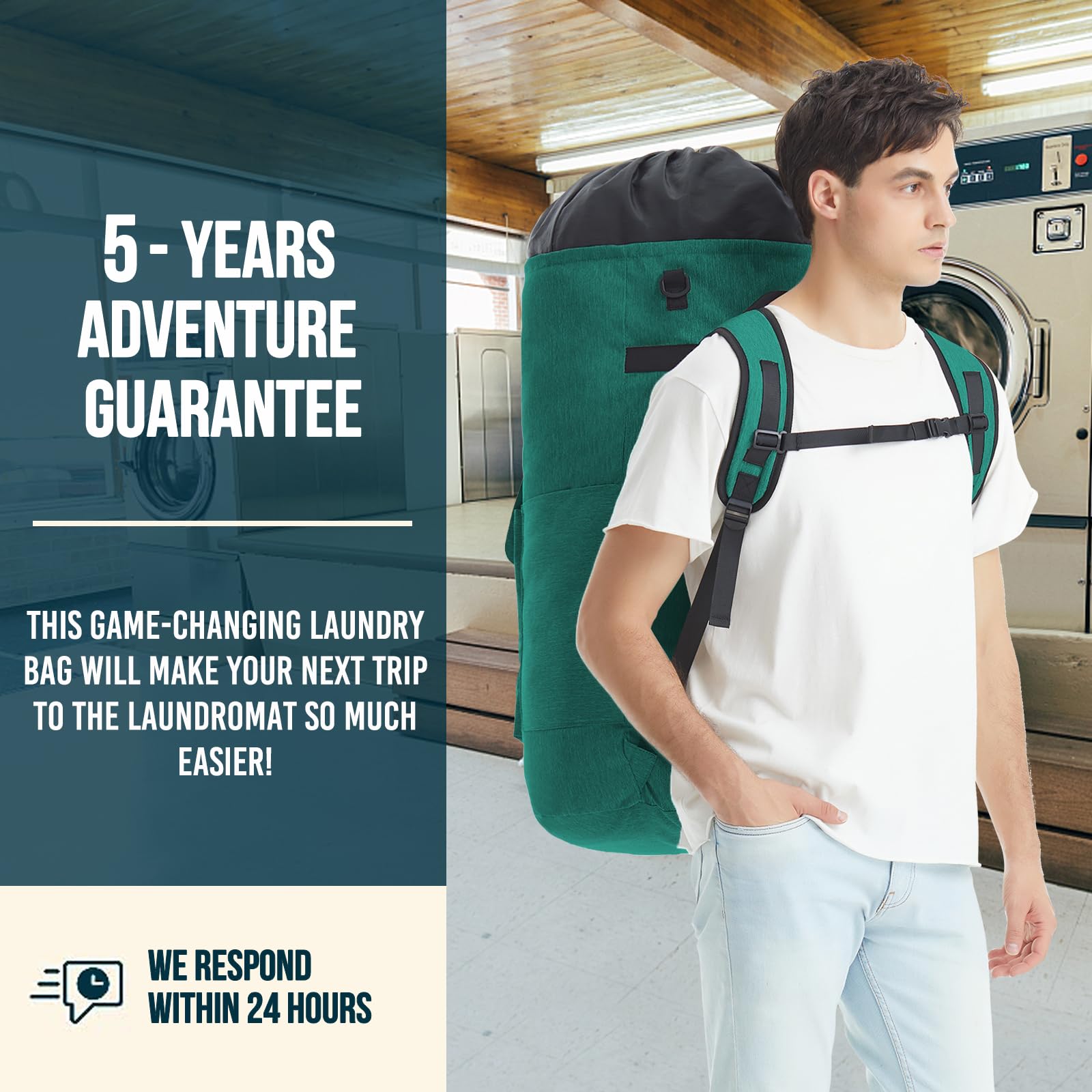 Laundry Bag Extra Large 115L, Laundry Backpack Bag, Laundry Bags Extra Large Heavy Duty, Laundry Bag with Straps, Clothes Hamper Bags with 4 Pockets, College Laundromat Backpack for Dorm Room