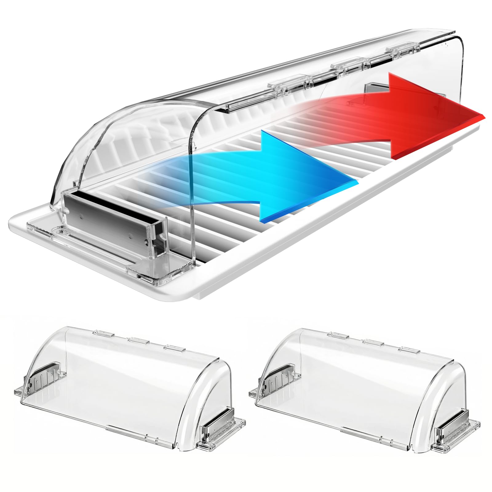 Air Vent Deflectors Adjustable Magnetic Heat and Vent Cover,9" to 15"Inches-Heavy Duty Unbreakable Plastic with Magnet Secure Design,for Vent Covers for Home Floor,Sidewall,Ceiling Registers,2 Pack | Helps balance room temperature