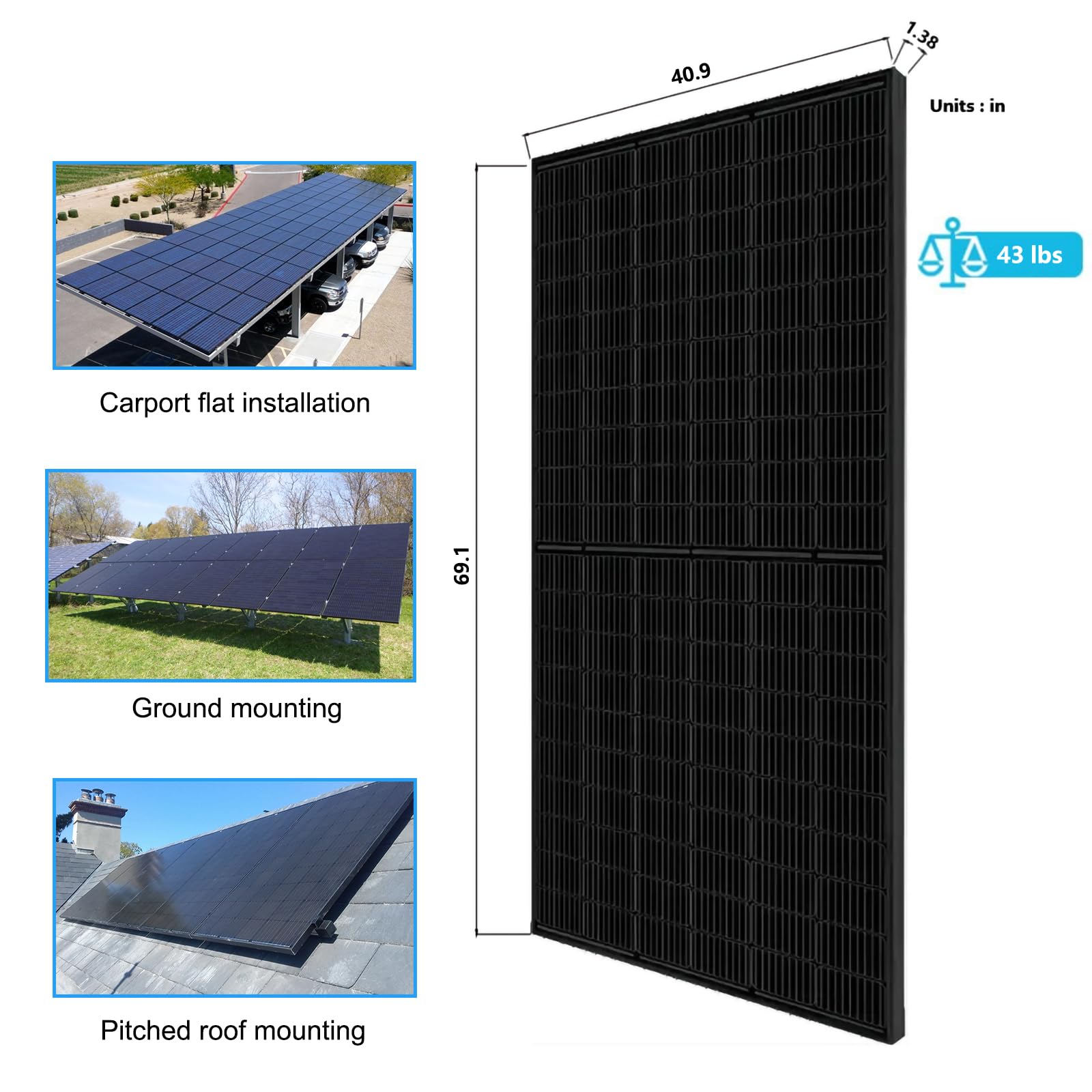 5W Solar Panel High Efficiency 12V Portable Solar Chargerfor Small Devices Monocrystalline Photovoltaic Module LED Lights, Power Banks, and 12V Batteries, Ideal for Outdoor Use