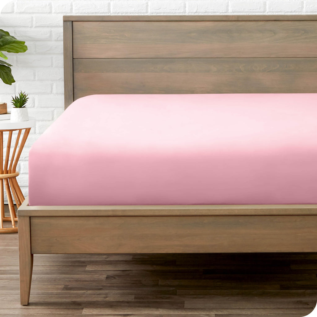 Bare Home Fitted Bottom Sheet Twin Size - Premium 1800 Ultra-Soft - Hotel Luxury - Deep Pocket - Durable and Long Lasting (Twin, White)