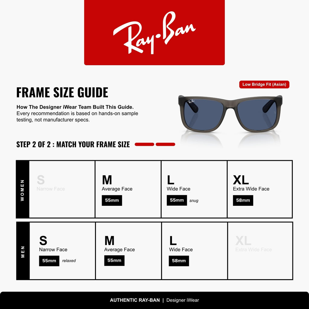 Ray-Ban RB4165F Justin Classic Square Sunglasses for Men