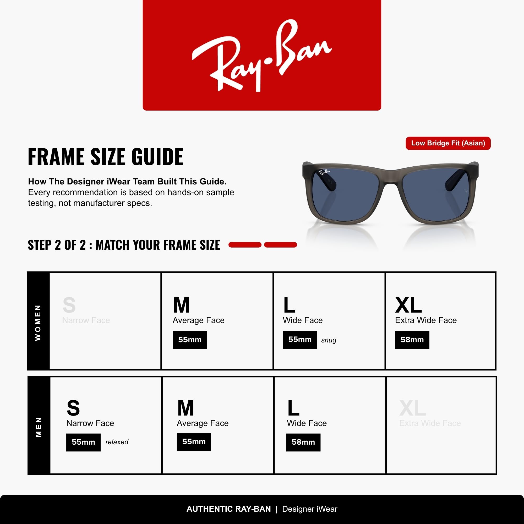 Ray-Ban RB4165F Justin Classic Square Sunglasses for Men