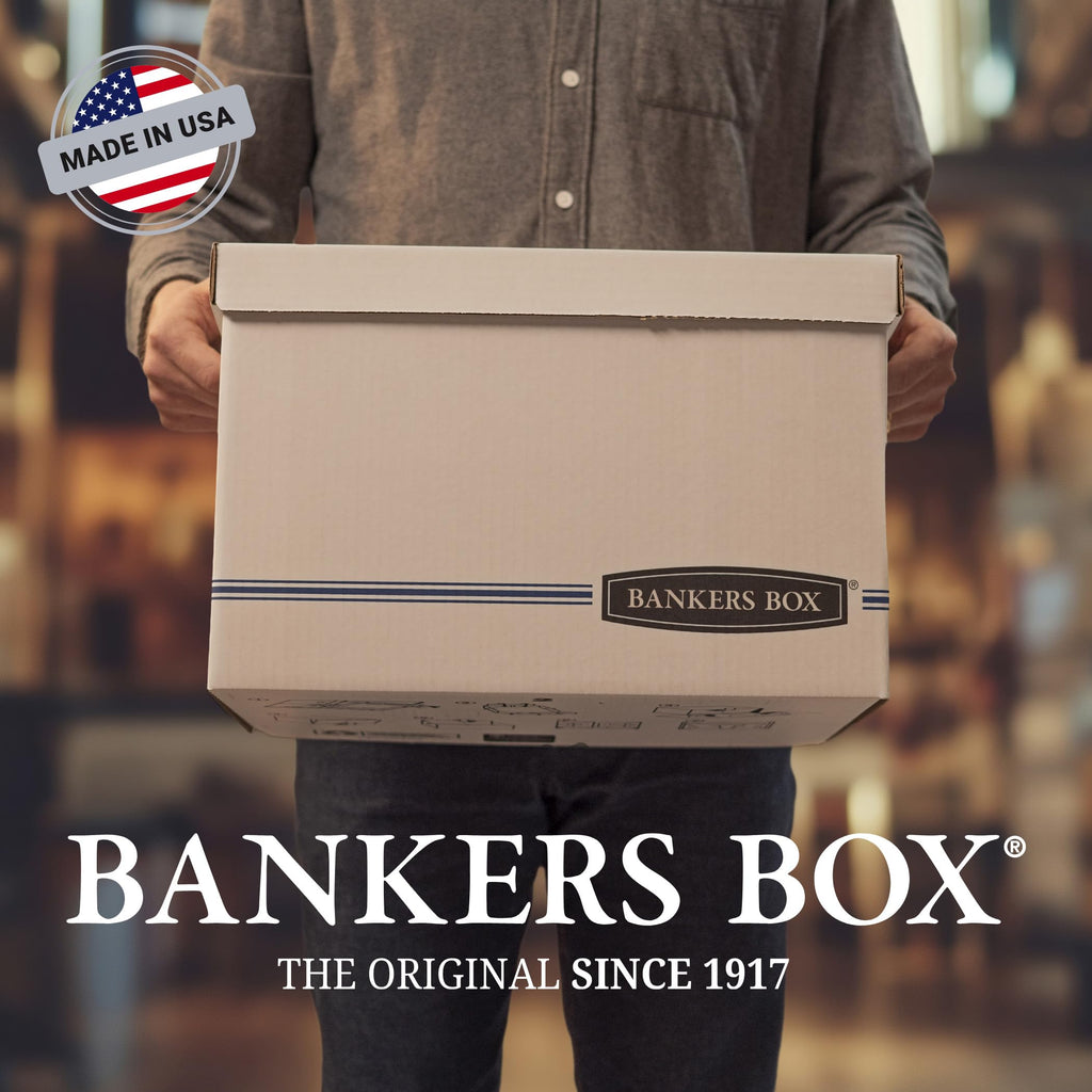 Bankers Box 4-Pack Basic Duty File Storage Boxes with Lids, Letter/Legal, STOR/FILE, (0070308)