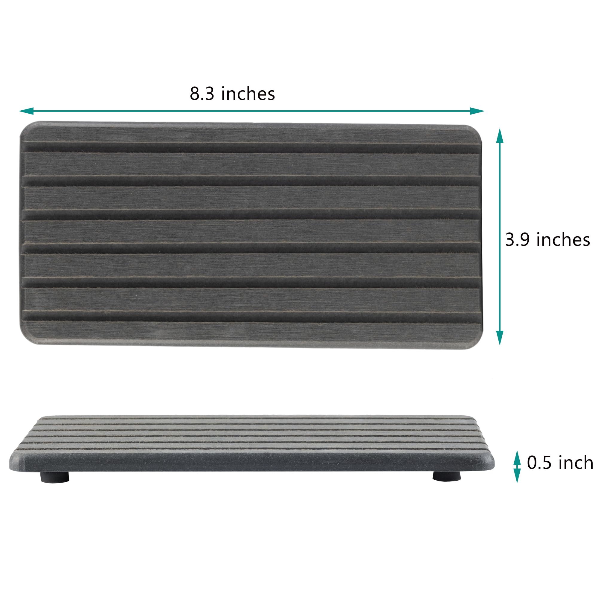NiuYichee 2 PCS Water Absorbent diatomite Coasters, 7.1" x 3.5" Water Absorbing Stone Tray for Sink, Stone Drying mat for Kitchen Counter, Stone soap Tray Used for Hand Soaps & toiletries & Plants
