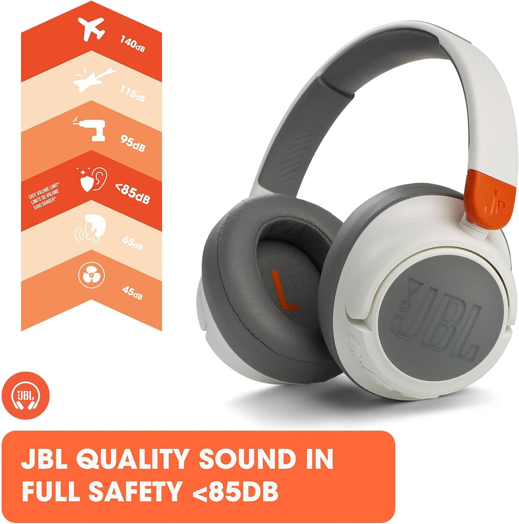 JBL JR 460NC - Wireless Over-Ear Noise Cancelling Kids Headphones - White