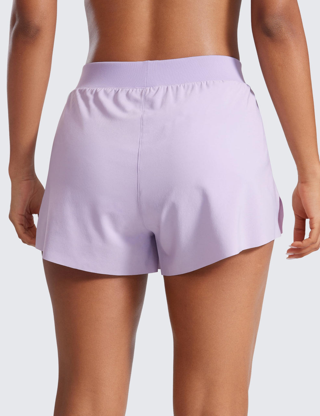 CRZ YOGA V Split Running Shorts for Women 2.5" - High Waisted Workout Athletic Gym Track with Liner Breathable Quick Dry