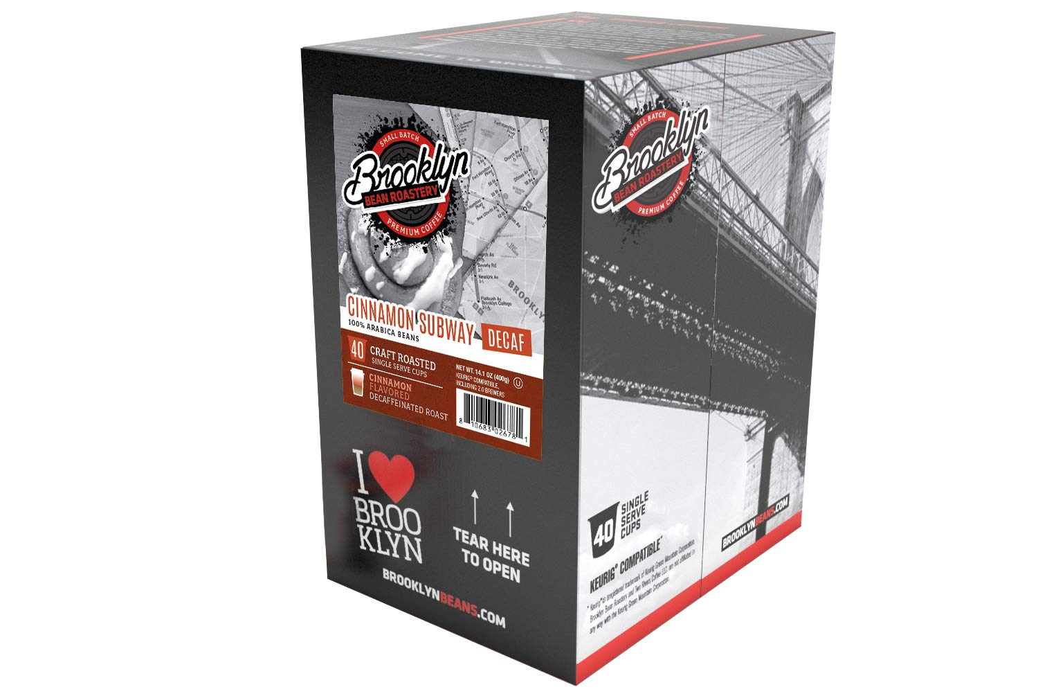 Brooklyn Beans Coffee Pods, Medium Roast Gourmet Variety Pack - Compatible with Keurig K Cup Brewers Including 2.0 Machines, 40 Count