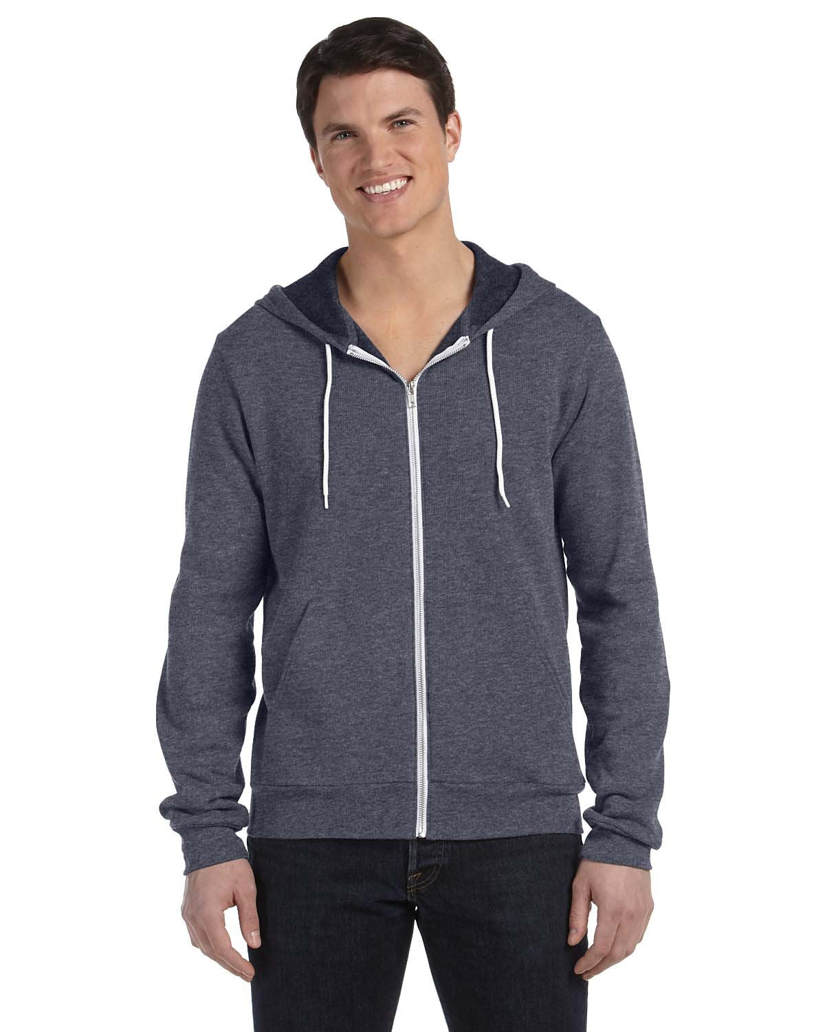 Bella & Canvas Men's 3739 Unisex Poly-Cotton Fleece Full-Zip Hoodie