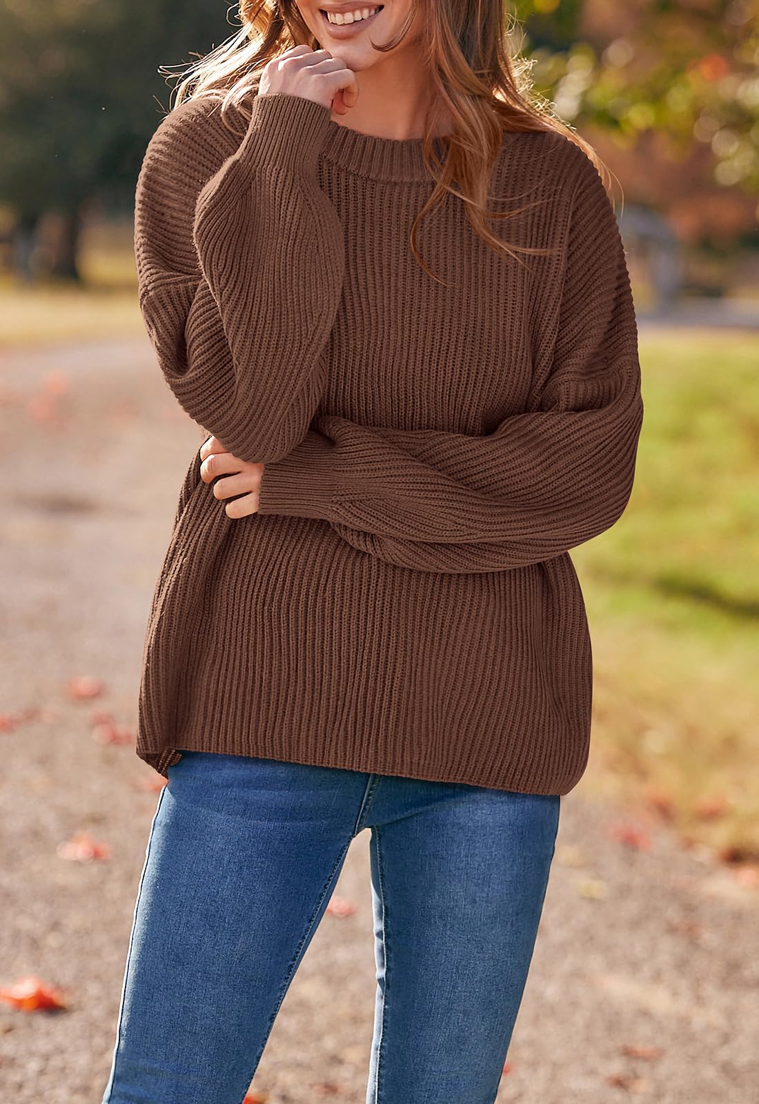 PRETTYGARDEN Womens Sweaters Spring 2026 Oversized Chunky Knitted Pullover Sweater Casual Long Sleeve Crewneck Cute Sweaters
