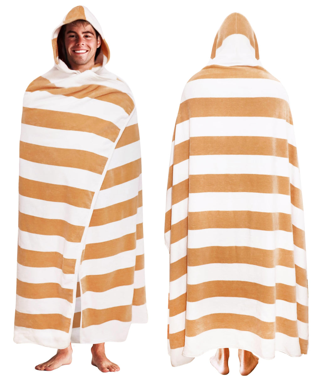 COTTON CRAFT Ombre Stripe Extra Wide Beach Towel for Two - 58x68 - Pure Cotton - Double Woven Jacquard Thick Plush Super Soft Luxurious Velour Pile - Pool Picnic Bath - 450 GSM - Blue