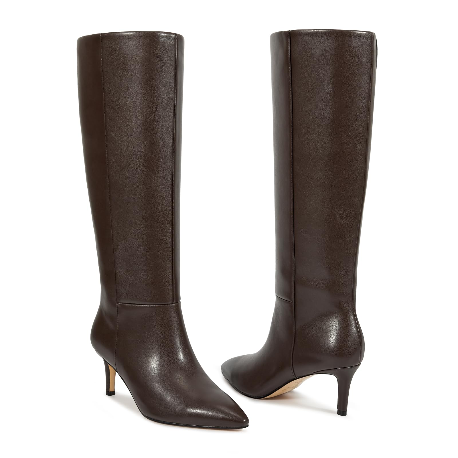 wetkiss Knee High Boots for Women - Pointed Toe Kitten Heel & Crocodile, Side Full Zipper for Easy Wear, All-Day Comfort Boots for Work, Party and Daily Chic Style