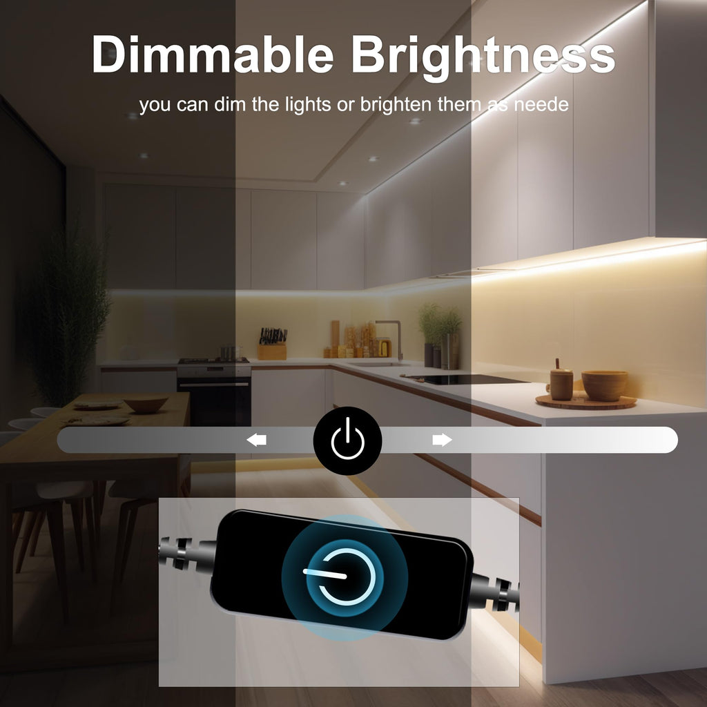Pandery COB LED Strip,LED Strip Lights 3M/9.84ft,Touch Dimmable LED Strips,CRI90+,2700K Warm White cob led,960LEDs,24V LED Tape Lights,Indoor for Bedroom, Kitchen, TV, Mirror,Cabinet
