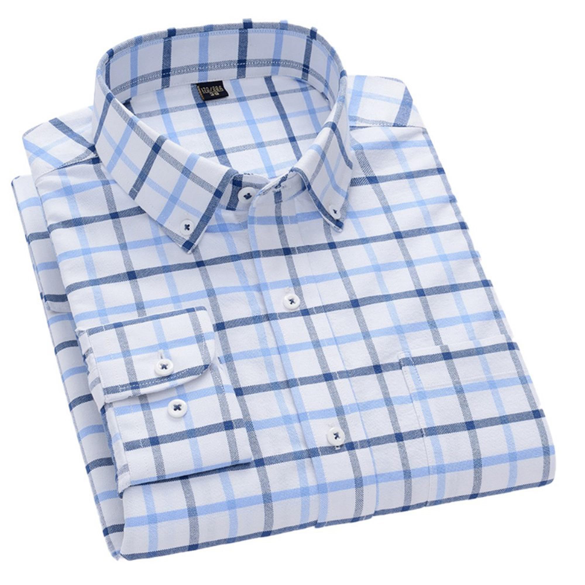 Cromoncent Mens Cotton Oxford Shirt Long Sleeve Button Down Dress Shirts with Pocket
