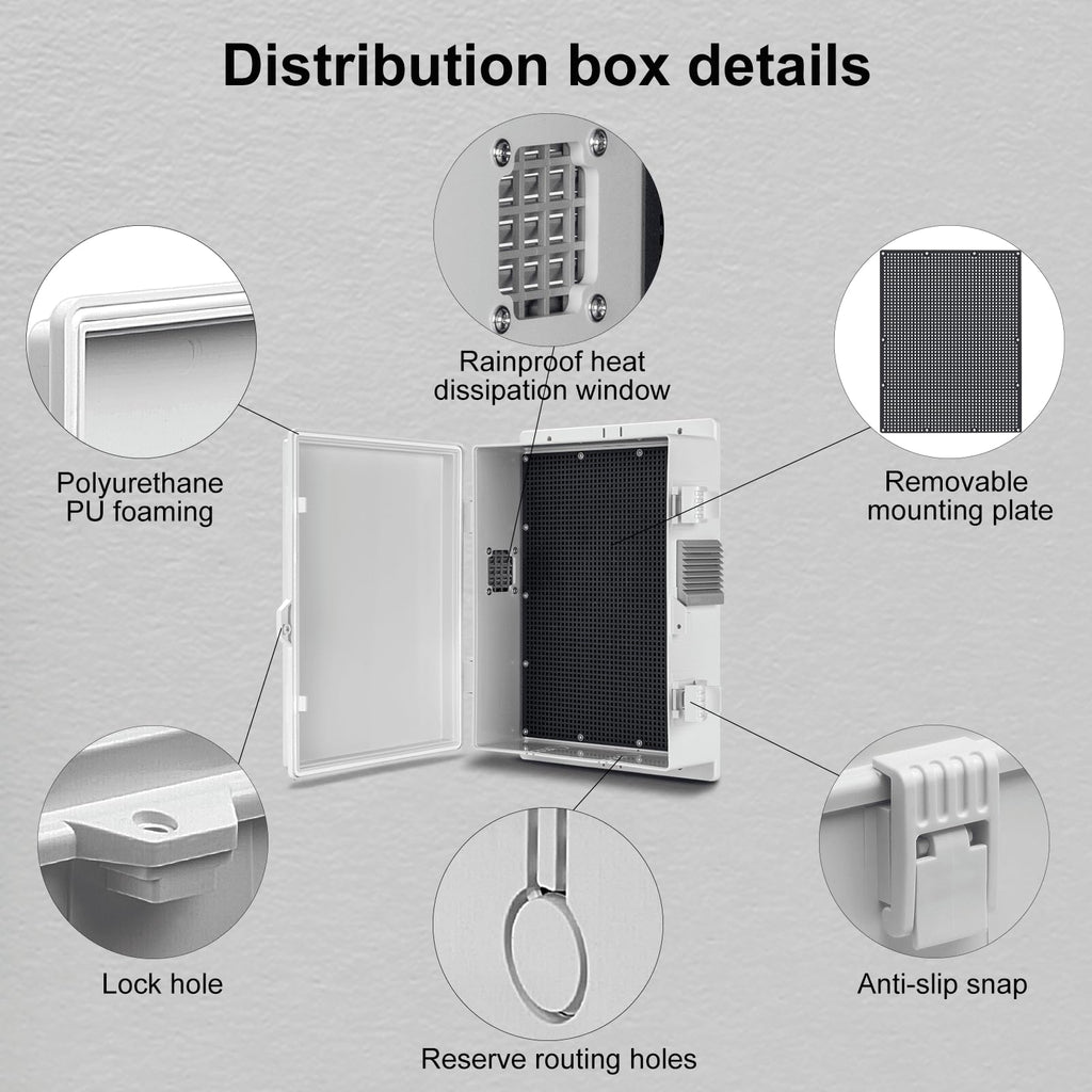 Namunanee Outdoor Electrical Junction Box, ABS Water Resistant Enclosure with Internal Mounting Panel & Hinged Cover, 9.2" H* 7" L* 4.6" W