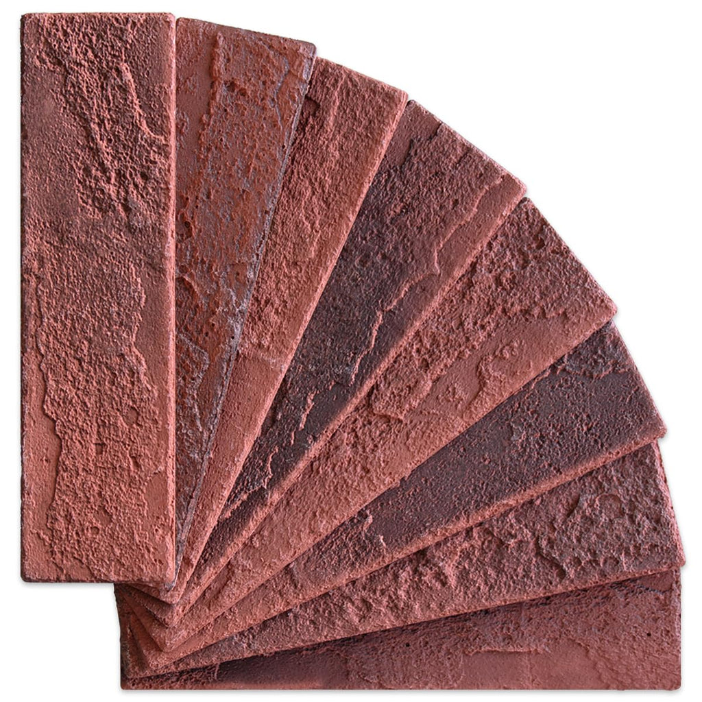 Old Town White Faux Brick Wall Tiles, 2 Pieces 3D Thin Brick Veneers