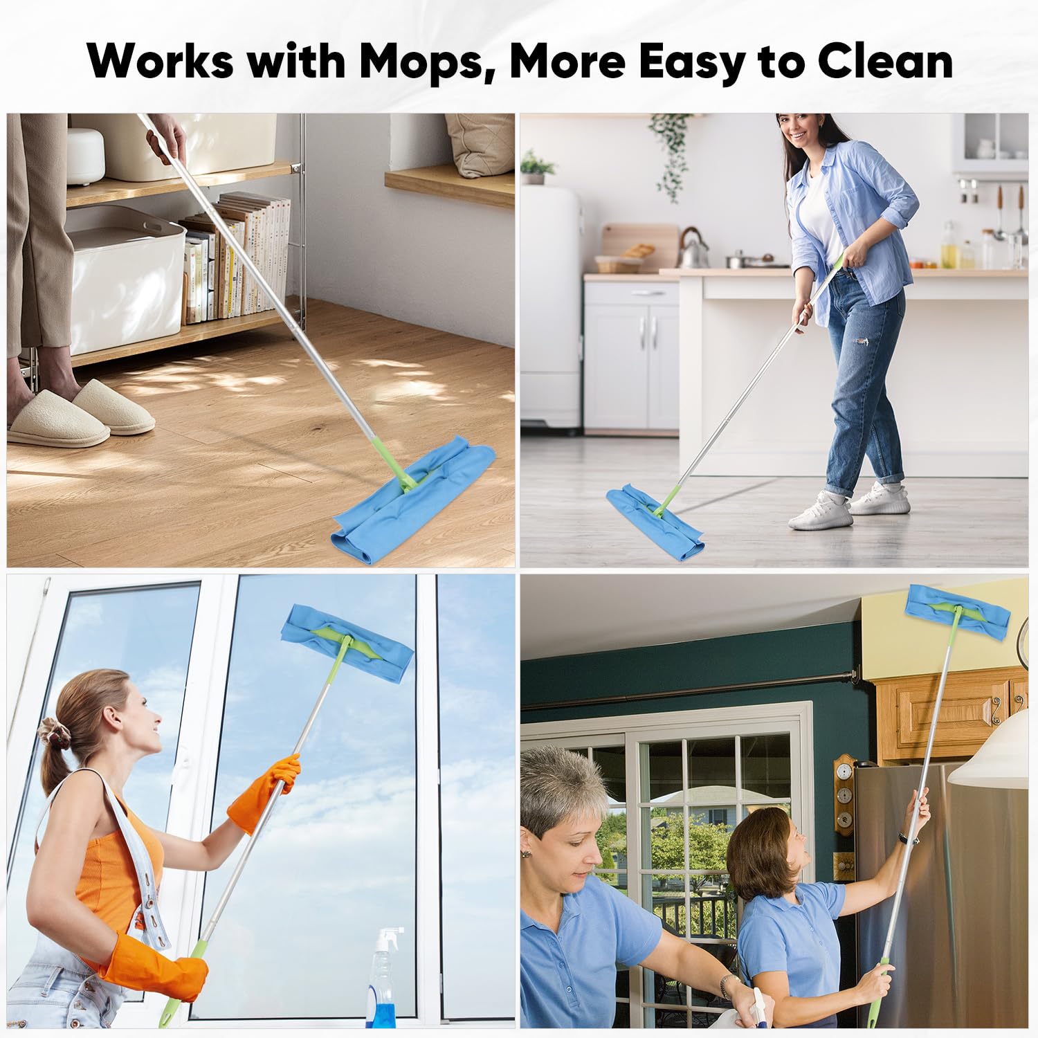 HOMEXCEL Microfiber Glass Cleaning Cloths 6 PK, Lint Free Streak Free, Reusable Microfiber Magic Cleaning Cloth for Cleaning Windows, Glasses, Mirrors, Screens, Stainless Steel, and More, Blue-14”×16”