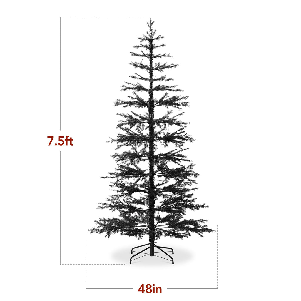 Best Choice Products Pre-Lit Sparse Christmas Tree 4.5ft Artificial Pine Holiday Décor Aspen Noble Fir w/ 2-in-1 White & Multicolor LED Lights
