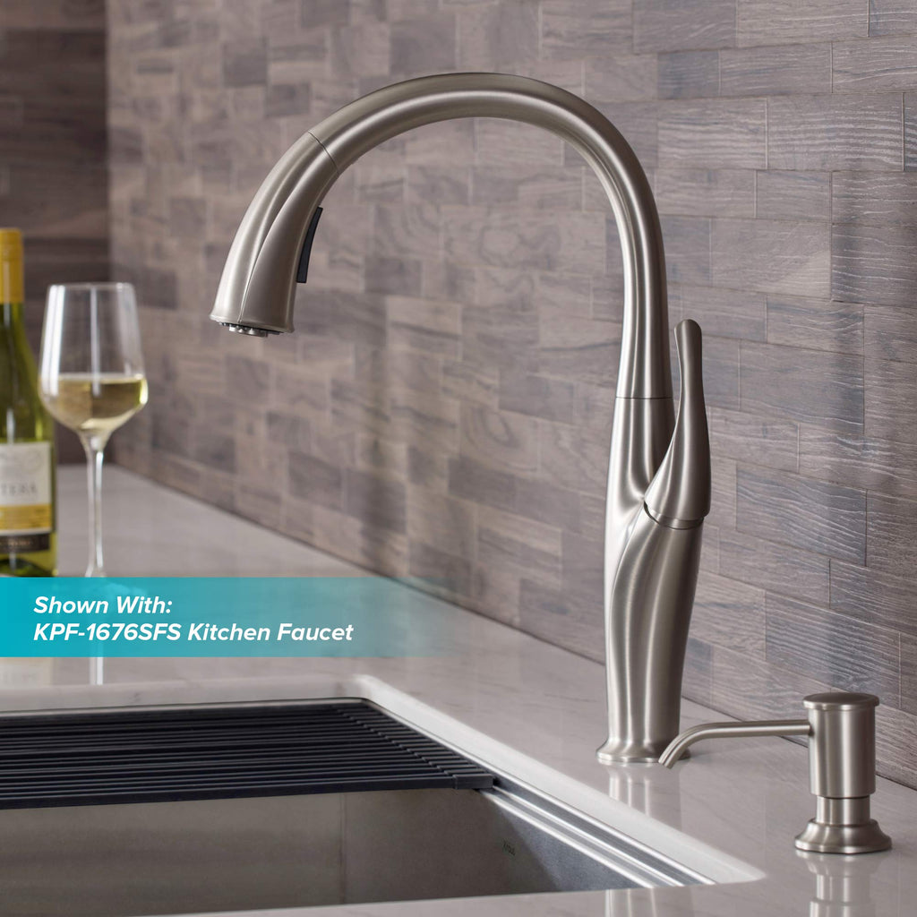 KRAUS Allyn Transitional Bridge Kitchen Faucet with Pull-Down Sprayhead in Brushed Gold, KPF-3121BG
