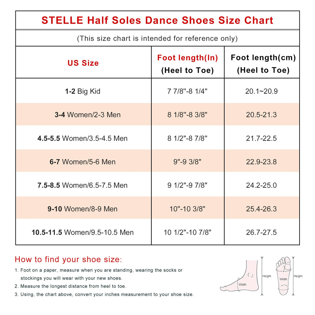 Stelle Leather Half Soles Dance Shoes Womens Lyrical Pirouette Turners Dance Shoes for Turning (Girls/Boys/Men/Adult)