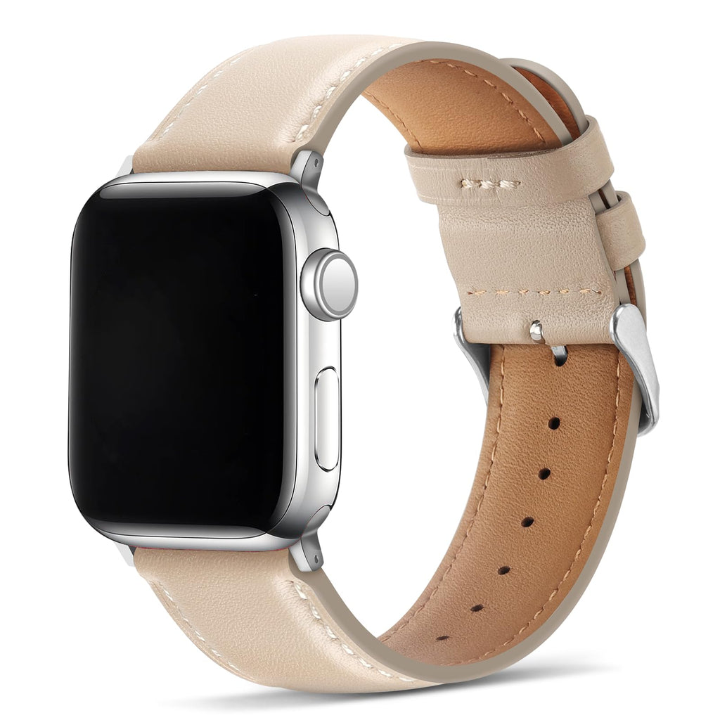 Tasikar Bands Compatible with Apple Watch Band 42mm (Series11/10) 41mm 40mm 38mm Men Genuine Leather Replacement Bands Compatible with Apple Watch SE Series 11 10 9 8 7 6 5 4 3, Black