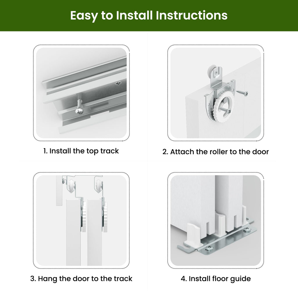 SMARTSTANDARD Bifold Doors, Mirror Closet Doors for 24''（12" x2） x 80" with Sliding Hardware Kit Set, Interior Bi Fold Door for Closet, Easy Install, MDF, White