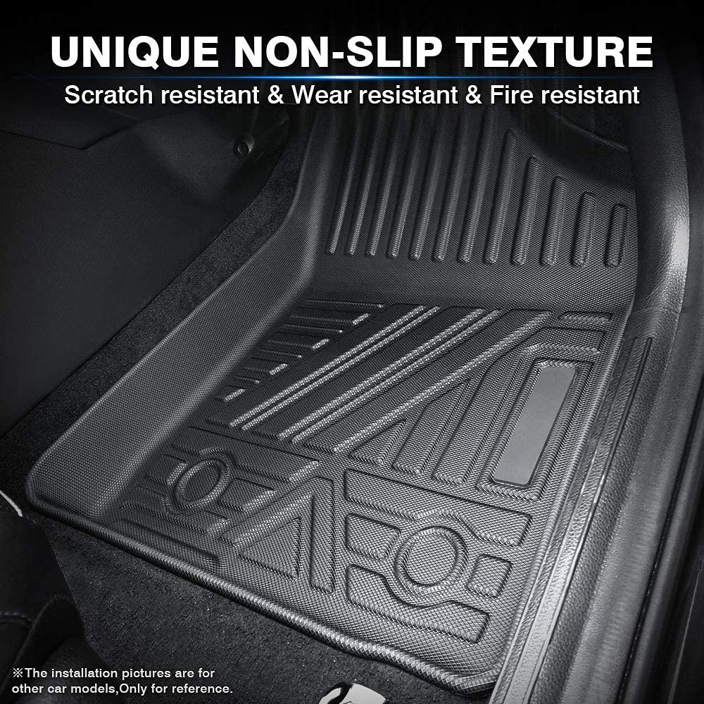 KUST Floor Mats for Tesla Model S Accessories 2012-2024 2025 (Not for Plaid/Long Range) Custom Fit Floor Liners A ll Weather Protection 1st & 2nd Row High Edge Non-Slip