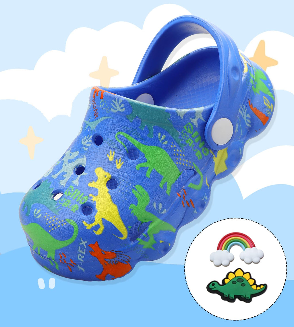 OWIF Toddler Clogs Boys Girls Kids Dinosaur Garden Shoes Slip on Sandals Slides Water Summer Shoes for Outdoor Beach Pool