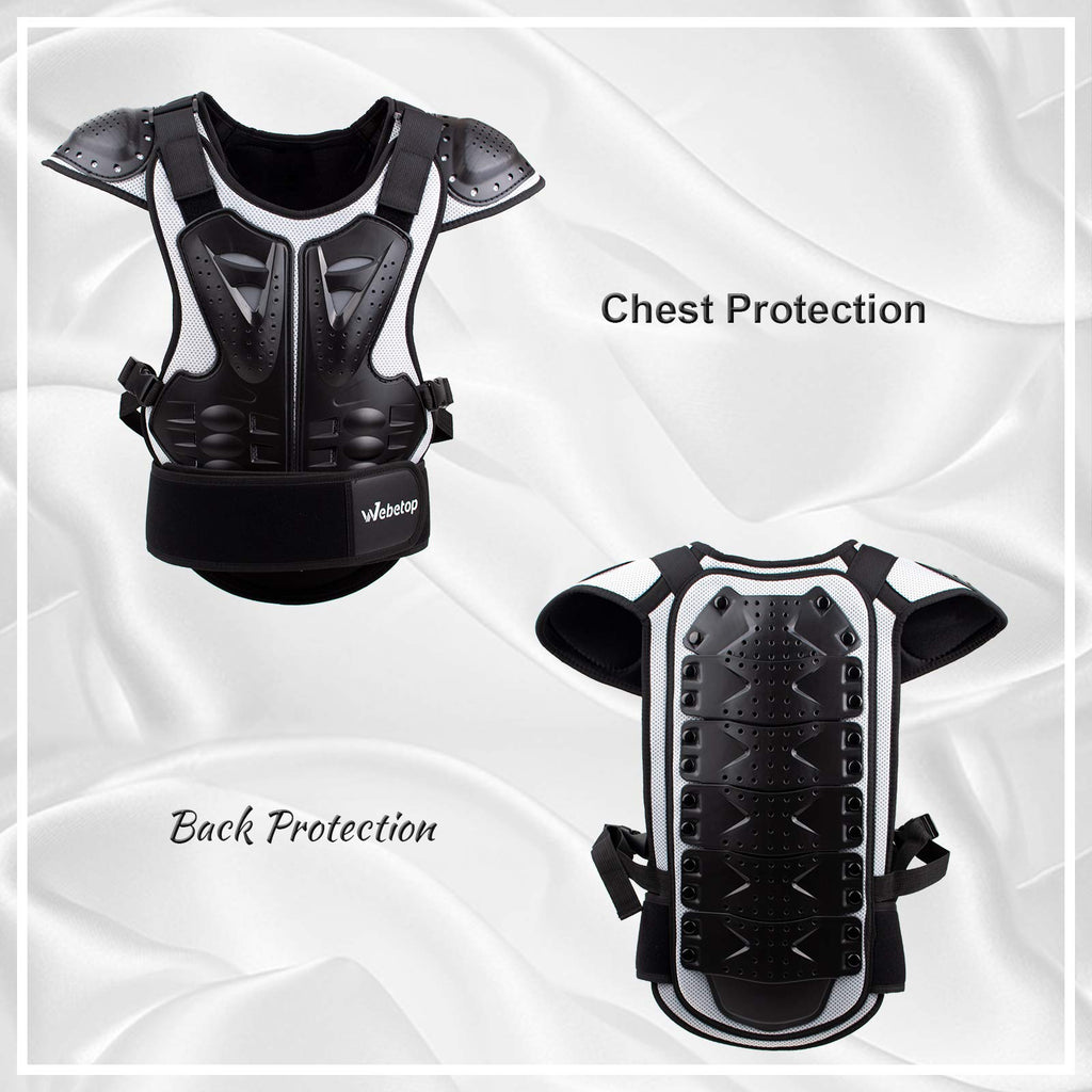Webetop Kids Chest Protector Motocross Dirt Bike Body Chest Spine Protector Vest Gear for ATV MTB Skiing