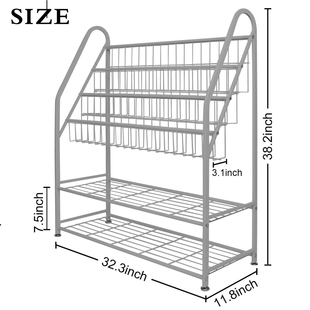 aboxoo Metal Kids Bookshelf Black Large Freestanding for Children Room 32 in Toy Organizer Large Stable Bookcase Bookstore Library Book Unit Storage Kids Bed Living Room