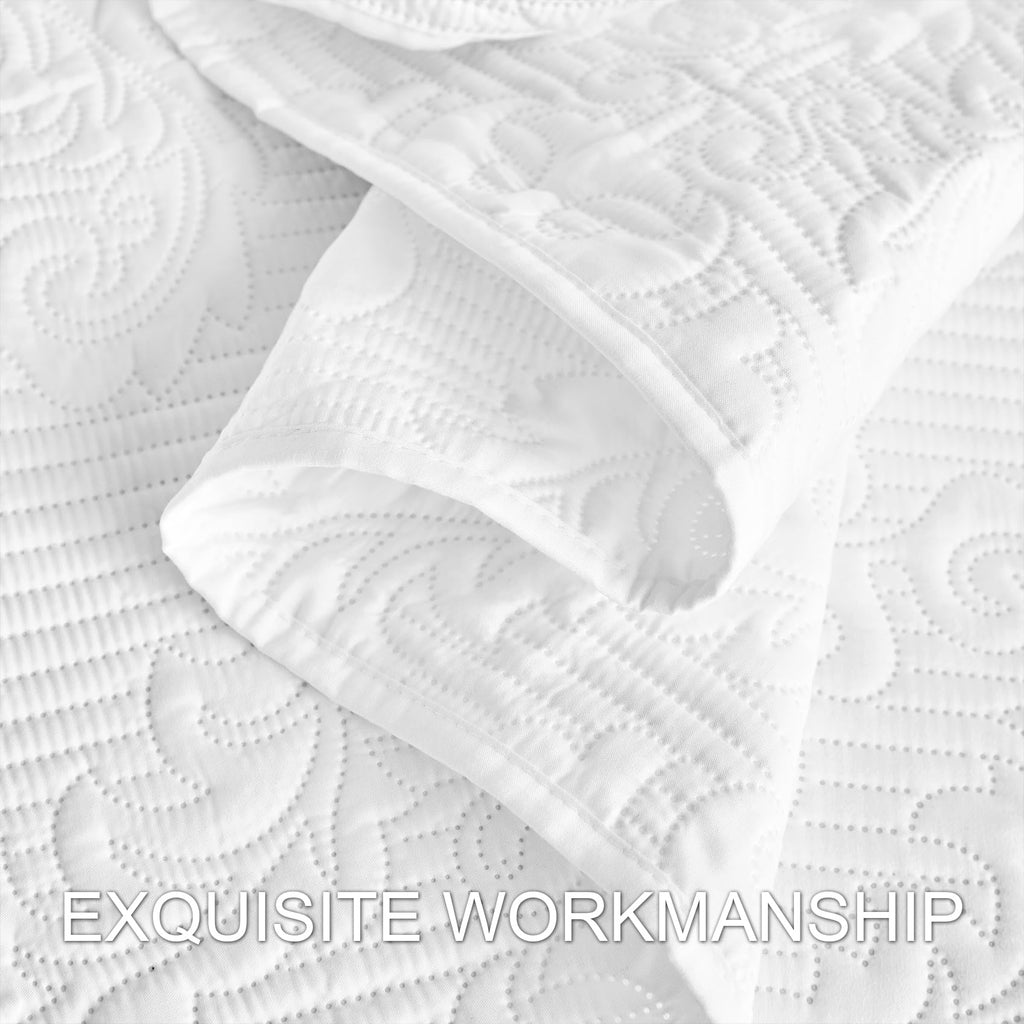 Hansleep Black Quilt Twin Size - Damask Ultrasonic All Season Bedspread Twin, Soft Lightweight Coverlet Bedding Set, 2 Pieces (1 Quilt, 1 Pillow Sham)