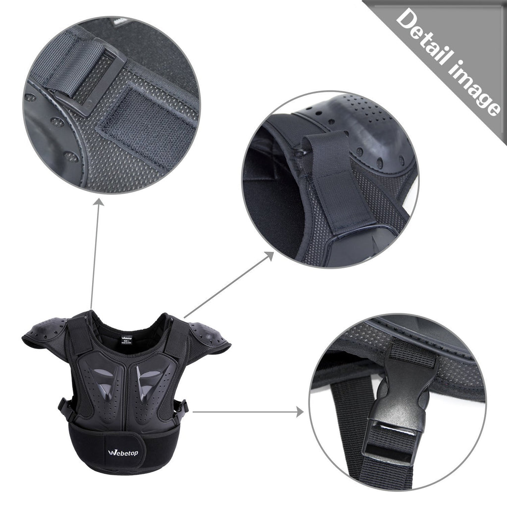 Webetop Kids Chest Protector Motocross Dirt Bike Body Chest Spine Protector Vest Gear for ATV MTB Skiing