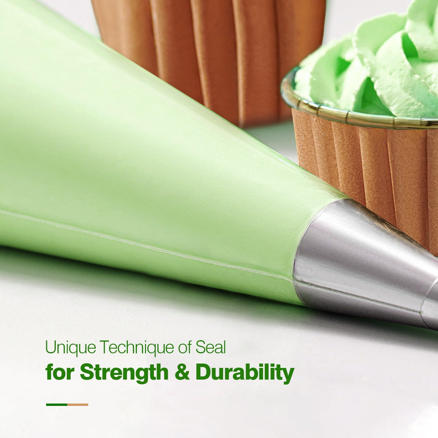 Keenpioneer 18-Inch Piping Bags, Large Capacity, Biobased Disposable Cake Decorating Pastry Bag - Pack of 100