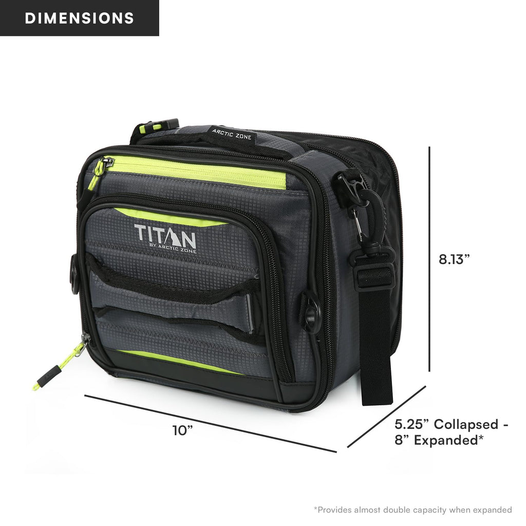 Arctic Zone Titan Deep Freeze Fridge Expandable Insulated Horizontal Lunch Pack, Grey