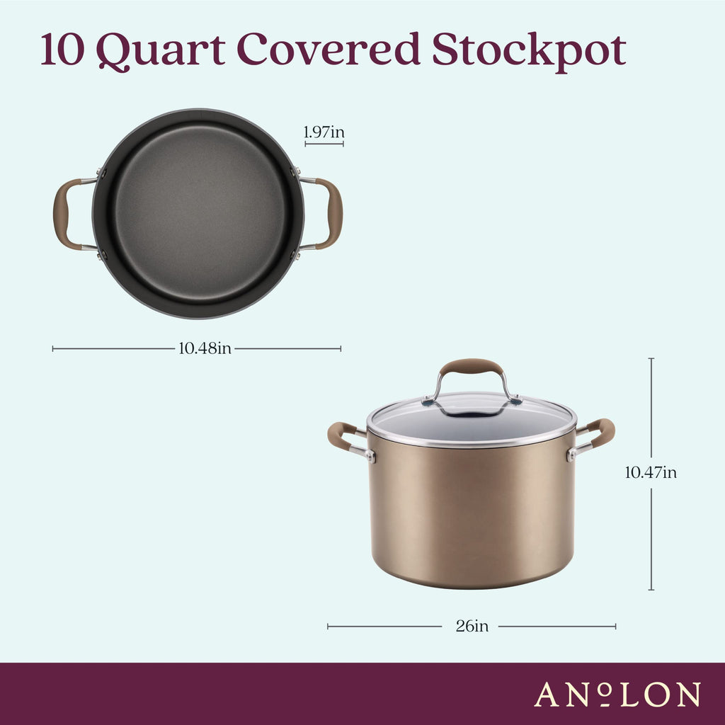 Anolon Advanced Home Hard Anodized Nonstick Sauce Pan/Saucepan with Straining and Lid, 2 Quart (2 Qt Straining Saucepan, Indigo)