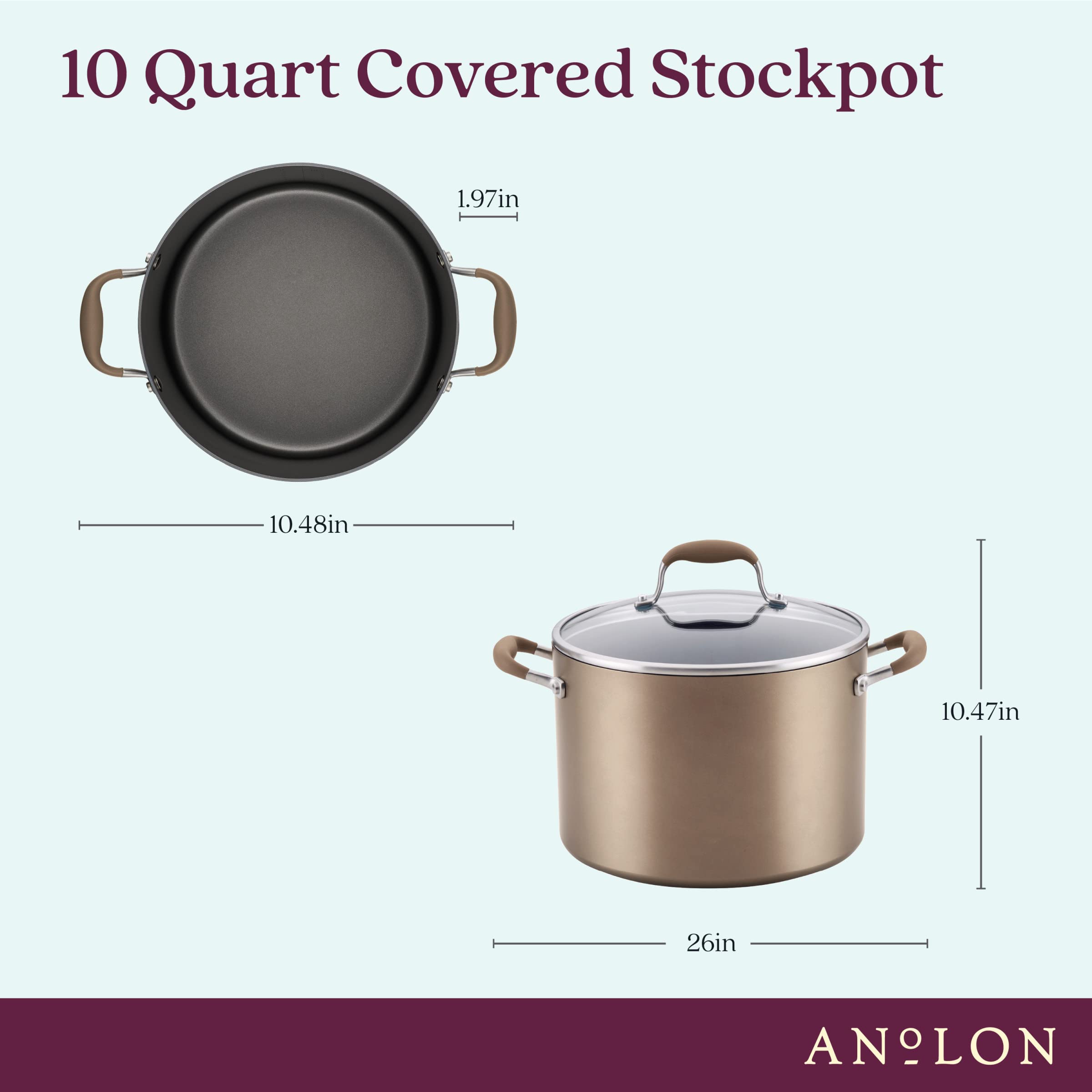 Anolon Advanced Home Hard Anodized Nonstick Sauce Pan/Saucepan with Straining and Lid, 2 Quart (2 Qt Straining Saucepan, Indigo)