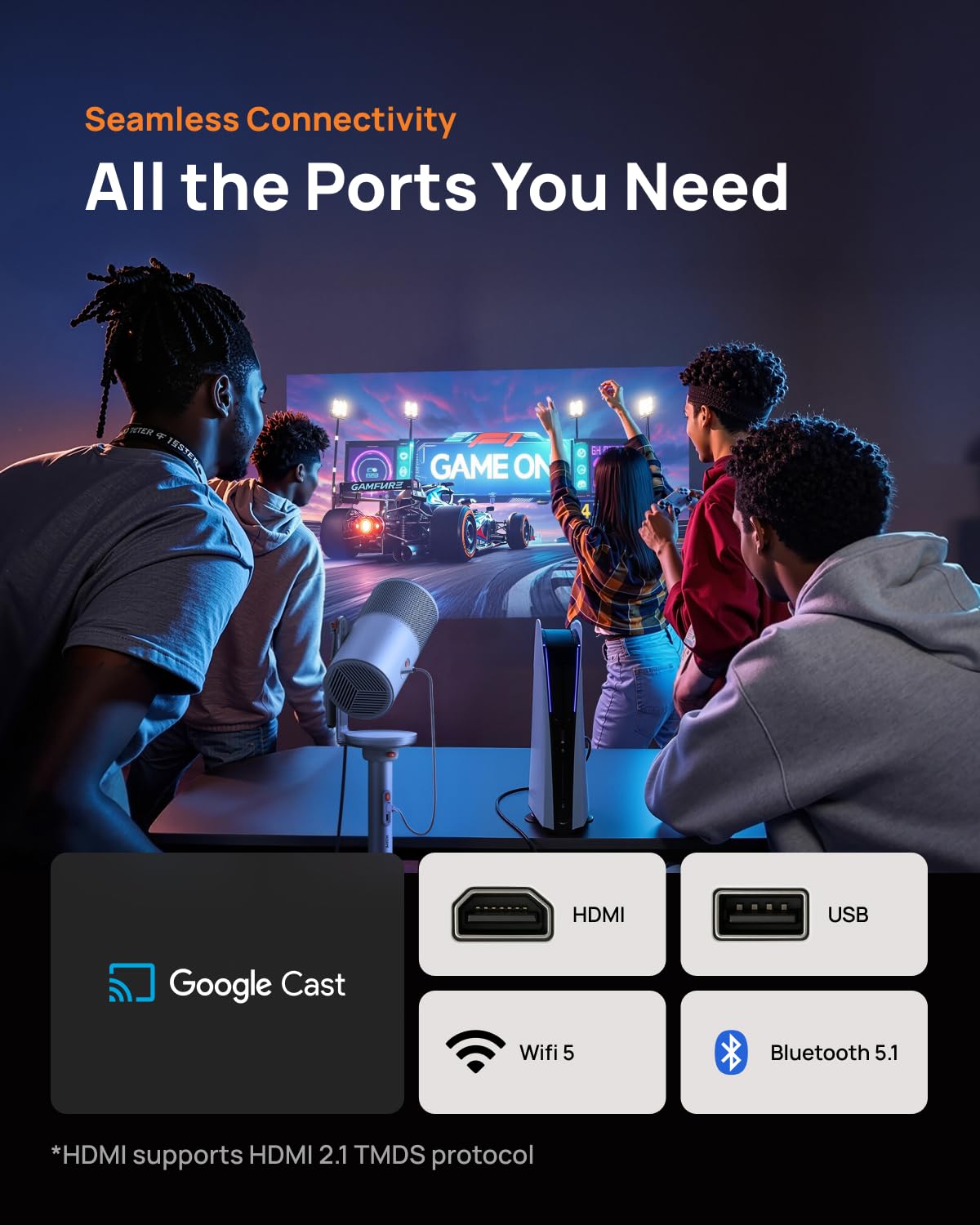 XGIMI MoGo 4 Laser Projector Collection, 550 ISO Lumens, Google TV , Official Netflix, 5h Battery Life – All-in-One Home & Outdoor Cinema Kit with PowerBase Stand, 70" Screen, 4 Filters& Carry Case | 550 ISO Lumens, Google TV , Official Netflix, 5h Batter