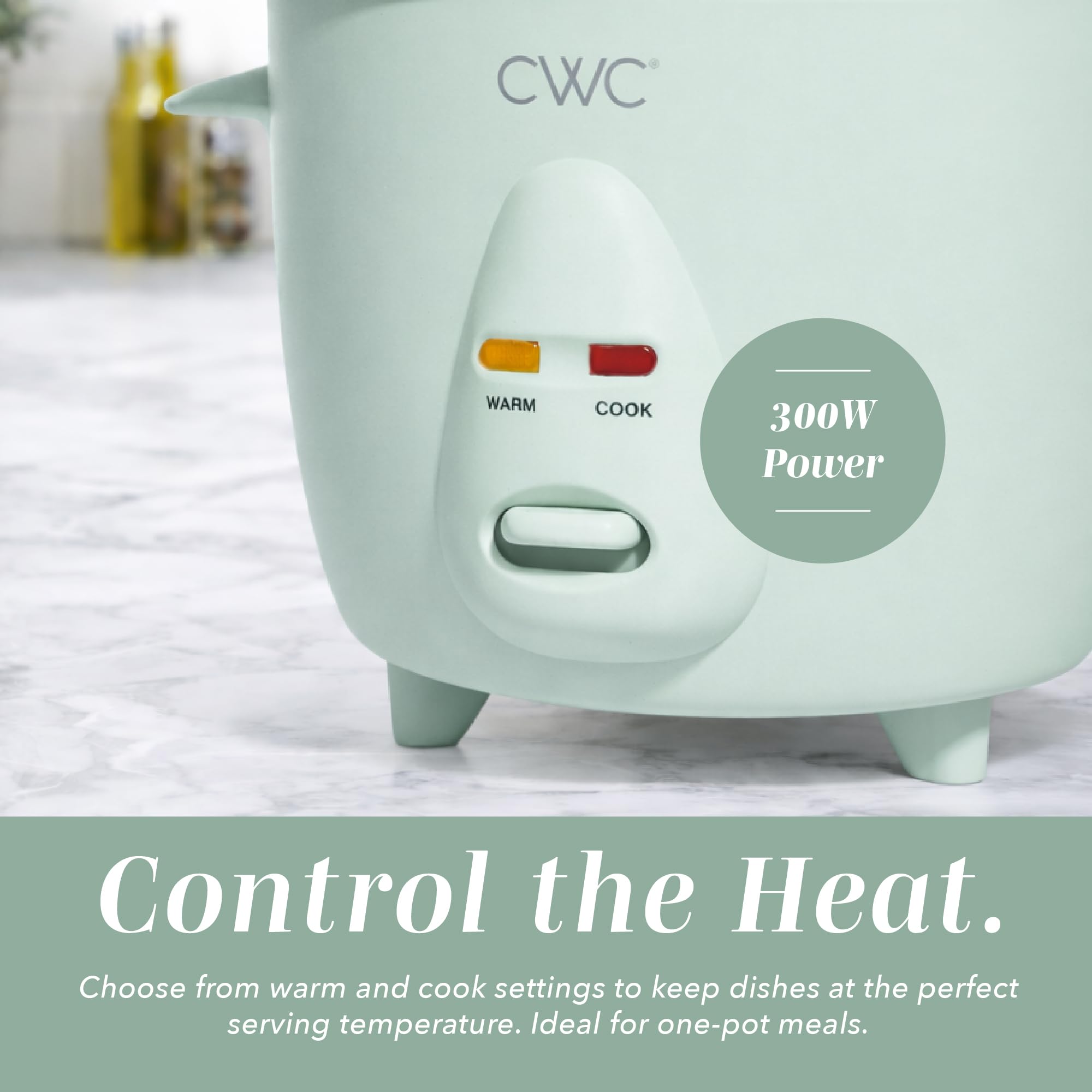 COOK WITH COLOR 6 Cup Rice Cooker 300W - Effortless Cooking and Perfectly, Cooks 3 Cups of Raw Rice for 6 Cups of Cooked Rice, Floral Blue