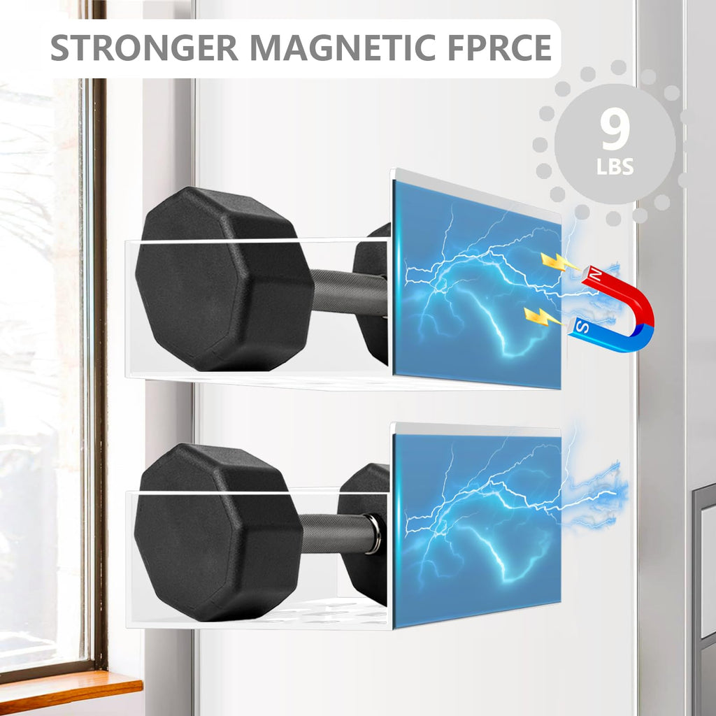 SMRCAD Magnetic Spice Rack Organizer for Fridge Seasoning Organizer for Kitchen storage with Screw Magnetic Shelf with Hook for Refrigerator and Oven (4pack1hook-Bronze)