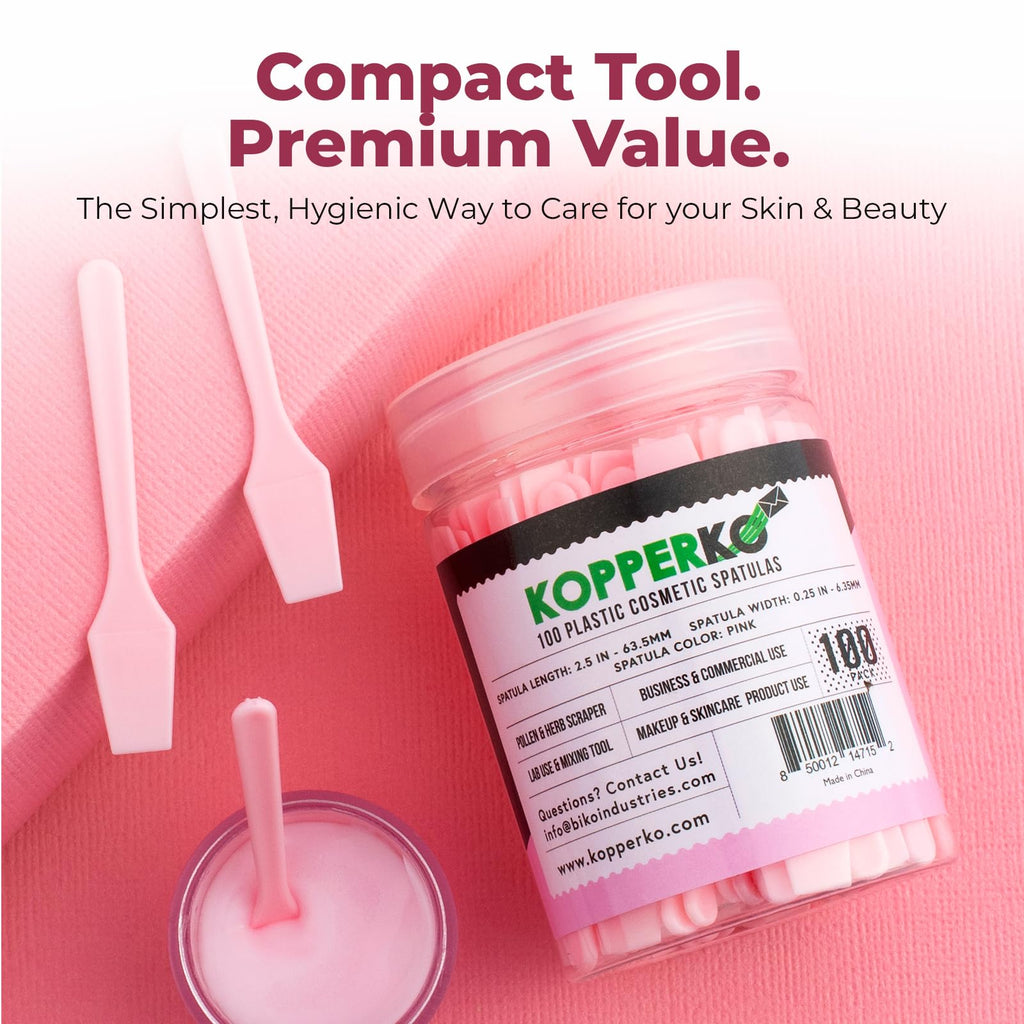 Kopperko Mini Lotion Spatula (2.5", 100 Pack) - Mini Spatula for Cosmetics, Creams & Crafts | Ointment Applicator for Mixing, Skincare, Face Mask | Disposable Lotion Applicator for Face | Black