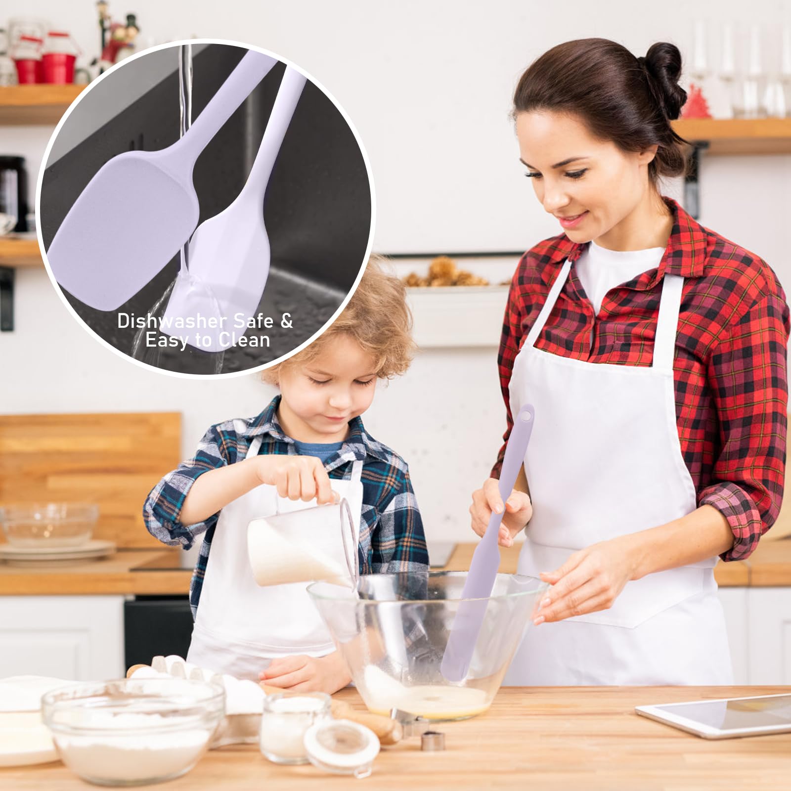4 Pcs Silicone Jar Spatulas, Non-Stick Heat Resistant Cake Cream Spatulas Set, 9.8 inch Cake Cream Butter Spatulas(4 colors）