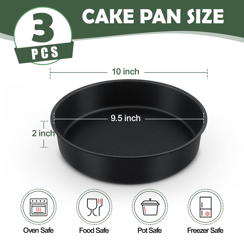 E-far 4 Inch Cake Pan Set of 3, Nonstick Stainless Steel Mini Round Cake Pans Tin, Small Size for Baking Smash Cakes/Cheesecake, Stainless Steel Core & Non-toxic Coating, Straight Side & 2 Inch Deep