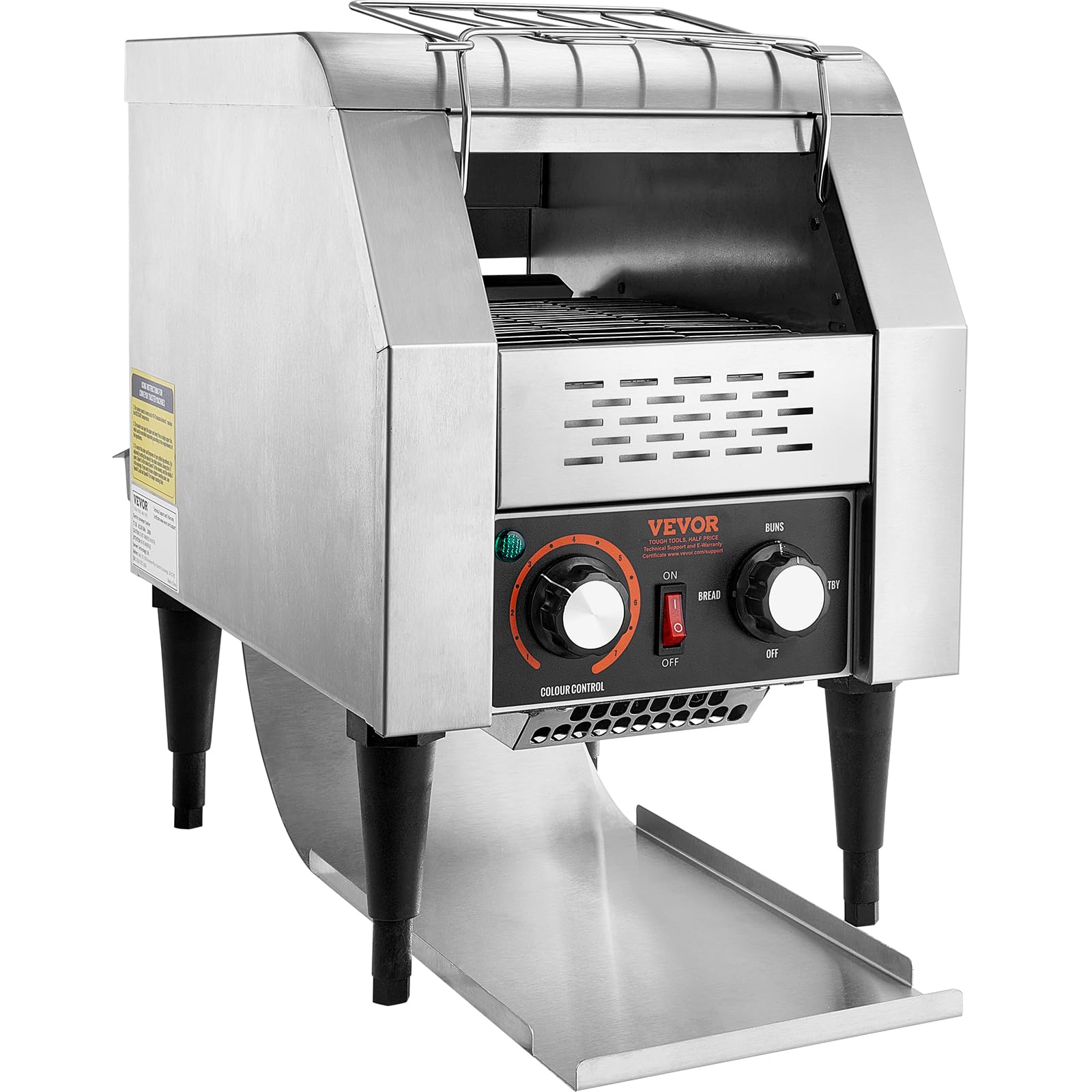 VEVOR Commercial Conveyor Toaster, 300 Slices/Hour, Heavy Duty Stainless Steel, Electric Restaurant Toaster for Toast, Bun, Bagel, Bread