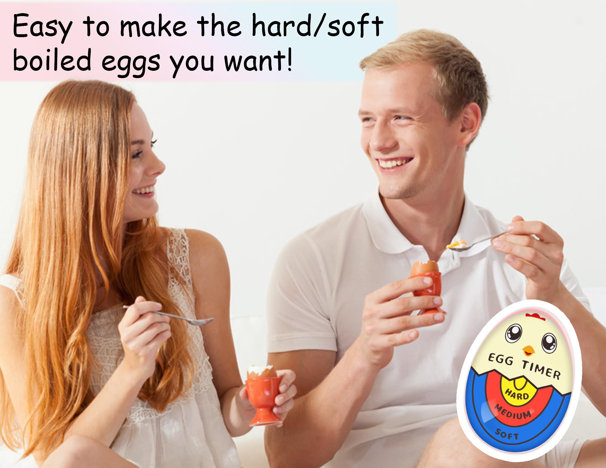 Lasubst Egg Timer for Boiling Eggs that Changes Color When Done, Blue